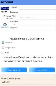 settings screen