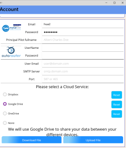 Settings screen